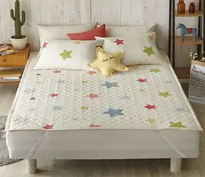 쁘리엘르 라인스타 순면 누비 방수패드, 아이보리