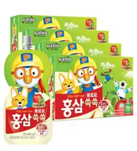 팔도 뽀로로홍삼쏙쏙 사과매실, 1000ml, 4박스