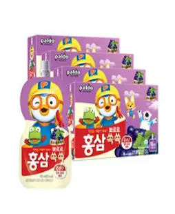 팔도 뽀로로 홍삼쏙쏙 어린이 음료 포도블루베리맛, 100ml, 40개, 포도블루베리