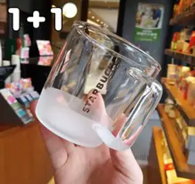 1+1 스타벅스 클래식 내열유리 머그컵 355ml, 2개, 투명