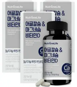 뉴트리원 어골칼슘 앤 마그네슘 비타민D, 100g, 3개