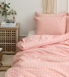 패브릭스토어 멜란체크 이불커버, 코랄핑크