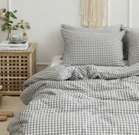 패브릭스토어 멜란체크 이불커버, 그레이