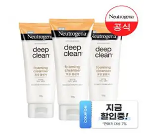 뉴트로지나 딥클린 포밍 클렌저, 100g, 3개