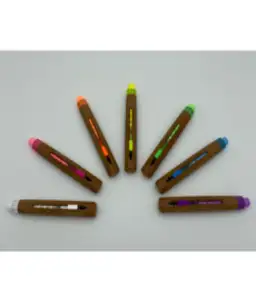 Hagoromo 하고로모 슬라이드식 크리스탈 홀더 우드 멀티 쵸크 분필 홀더 7종 컬러세트, 우드 분필홀더 7종 컬러세트