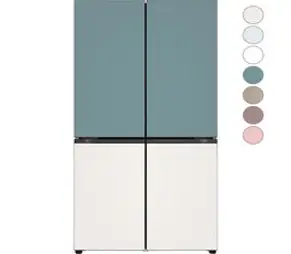 [색상선택형] LG전자 디오스 오브제컬렉션 노크온 4도어 냉장고 메탈 870L 방문설치, 그레이(상), 블랙(하), T873MGB312