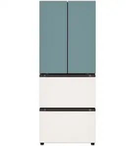 [색상선택형] LG전자 오브제 디오스 김치톡톡 스탠드형 김치냉장고 메탈 방문설치, 클레이 민트(상단) + 베이지(하단), Z402MTE153