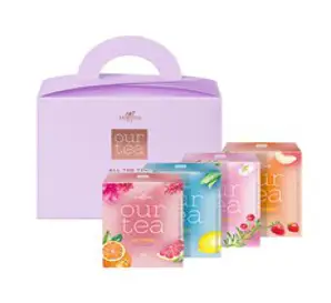 아워티 쟈뎅 올더타임 아워티 퍼플 선물세트, 1세트, 레몬 얼그레이 티 + 오렌지 자몽 블랙티 + 핑크 리치 캐모마일 티 + 딸기 피치 루이보스 티