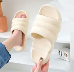 힐링스팟 마카롱 뚱카롱 구름 무소음 거실 슬리퍼 층간소음방지 푹신한 임산부 산후조리원 실내화, 아이보리, 1개