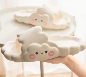 1+1 라이프핵 귀엽고 푹신한 무소음 구름 슬리퍼 사무실 거실 실내화, 옐로우 40-41 (250~255mm), 옐로우 40-41 (250~255mm)