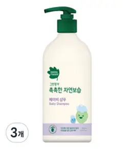 그린핑거 촉촉한 자연보습 베이비 샴푸, 500ml, 3개