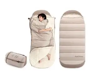 네이처하이크 B400 와이드폭 후드형 겨울침낭, 베이지(바로발송), 1개