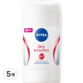 니베아 데오드란트 스틱 드라이 앤 콤포트, 5개, 50ml