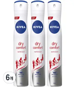 니베아 드라이 콤포트 데오드란트, 200ml, 6개