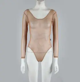 코러스라인 긴팔망사삼각 레오타드, 살색