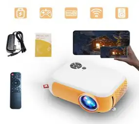 미니빔프로젝터 핸드폰 화면 투사 기능을 지원하다 캠핑 아웃도어 스몰 프로젝션의식, 흰색