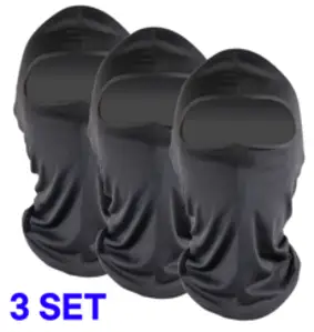 YOUNCO 스포츠 마스크 쿨 복면 바라클라바 3p, 무지 실크 블랙, 무지 실크 블랙