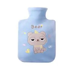 도림 귀여운 표정 동물 보온 물주머니 찜질팩 핫팩, 블루, 500mL, 1개