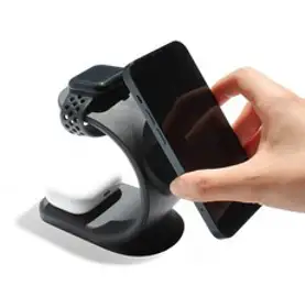 감성전자 아이폰 맥세이프 애플워치 에어팟 3in1 무선 고속 충전기 거치대, 블랙, 1개