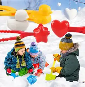 스노우볼 메이커 눈 집게 KC인증 오리 소형 대형 눈사람 눈뭉치 스노우덕 제조기, 한손 랍스터 (랜덤)