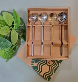 [국내 당일출고]스타벅스 롱티스푼 1세트(4P)/롱스푼 커피스푼 머들러 답례품 선물세트 + 쇼핑백 [제이더블유Mall]