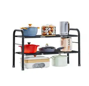 존글로벌 DND 주방 하부장 선반 길이조절, 블랙