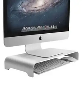 알루미늄 모니터 받침대 컴퓨터 스탠드 선반 대형 아이맥 1단 2단 메탈 거치대, 1단 Large 5T