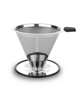 카페리아 스테인리스 스틸 이중망 필터 커피 드리퍼 CSF2, 혼합색상, 1개