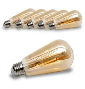 LED 에디슨전구 ST64 3W, 전구색, 6개