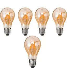 엘포스 LED 에디슨 전구 A60 3W, 전구색, 5개