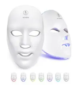 Windee 무선 LED 마스크 피부 미용기 7색 LED 광원 케어 홈케어 피부관리기 USB충전식, 1개, 화이트, 1060