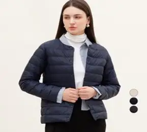 ELLE PARIS 여성 경량 덕다운 숏 자켓