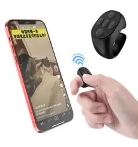 캠아웃도어 JX05 블루투스 무선 리모컨 원격제어 스마트폰 PPT 웹툰 TikTok 전자책 넘기기 셀카봉 셀카제어, 화이트