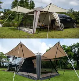 제드 오토듀얼팔레스 4 차박텐트 +확장플라이, 2.오토듀얼팔레스4 브라운+확장플라이