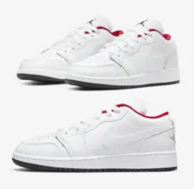 나이키 조던 1 로우 화이트 레드 GS