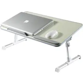 에이원스토어 베드 좌식 접이식 책상 노트북 테블릿 거치대 테이블, 화이트