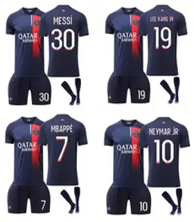 23-24 파리생제르망 유니폼 PSG 이강인 메시 음바페 네이마르 라모스 성인 어린이 주니어 축구유니폼 상하의 세트+양말