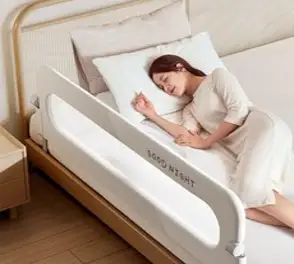 접이식 높이조절 침대가드 낙상방지 침대 난간 펜스 안전가드 쿠션, 한 면 1.2미터, 그레이