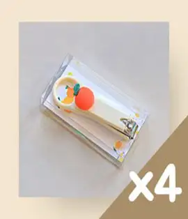 [제주커머스] 제주 깜찍이 손톱깎이 귤 화이트 4개 제주도 귀여운 기념품 휴대용 손톱정리 네일케어