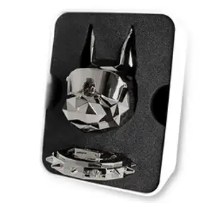 에어디 차량용 방향제 쥐 토끼 도베르만 황소 포메라니안, [도베르만], 크롬블랙, 클린코튼향 2개, 2개