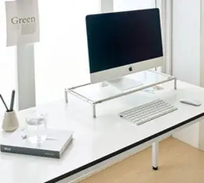 모듈선반 콤비락 유리선반 진열장 인테리어 DIY가구 높이조절 듀얼 모니터 받침대 2C, 모니터받침 투명(CMTT)