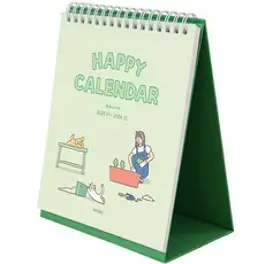 인디고 오늘의 온도 행복 18개월 탁상 달력 23년 7월~24년 12월, 그린, 1개