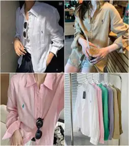 폴로 랄프로렌 여성 커스텀핏 린넨 셔츠