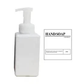 뉴앤룩 사각 핸드워시 거품 리필 용기 거품형 화이트 450ml + 핸드솝 스티커 세트, 1세트