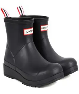 헌터 레인부츠 플레이 숏 여성 장화 블랙 WFS2020RMA-BLK