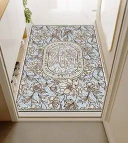 폴라도레 북유럽 현관 코일 매트 패턴 베란다 발코니 신발장 발매트 발판, 1.빈티지플라워(80x120cm), 1개