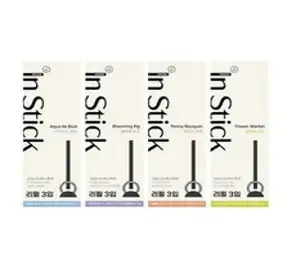 [불스원] 그라스 인스틱 디퓨저 리필 차량용 방향제 (3개입), 피오니부케, 3개