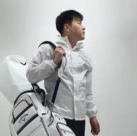 남성골프우의 세트 상의 하의 비옷 우비 방수방풍 골프레인슈트, 화이트상의 블랙하의