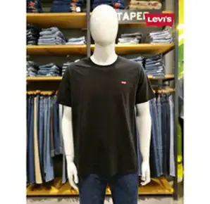 [리바이스 HUS] 남여공용 베이직 미니로고 블랙 반팔 티셔츠 56605-0009