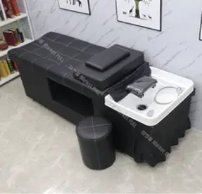 미용실 샴푸대 의자 샴푸도기, 화이트세면대&그레이의자, 1개